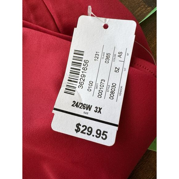 CJ Banks Size 3X Red Tank knit top sleeveless New Classic Basic Layer Blouse - Picture 6 of 8